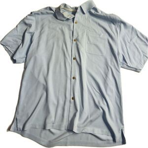 Tommy Bahama Original Fit 100% Silk‎ Men's XL Light Blue Casual Button Up Shirt